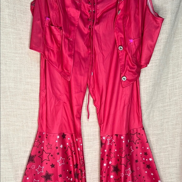 Barbie Pink Star-Patterned Women's Jumpsuit Size XL - Picture 4 of 4
